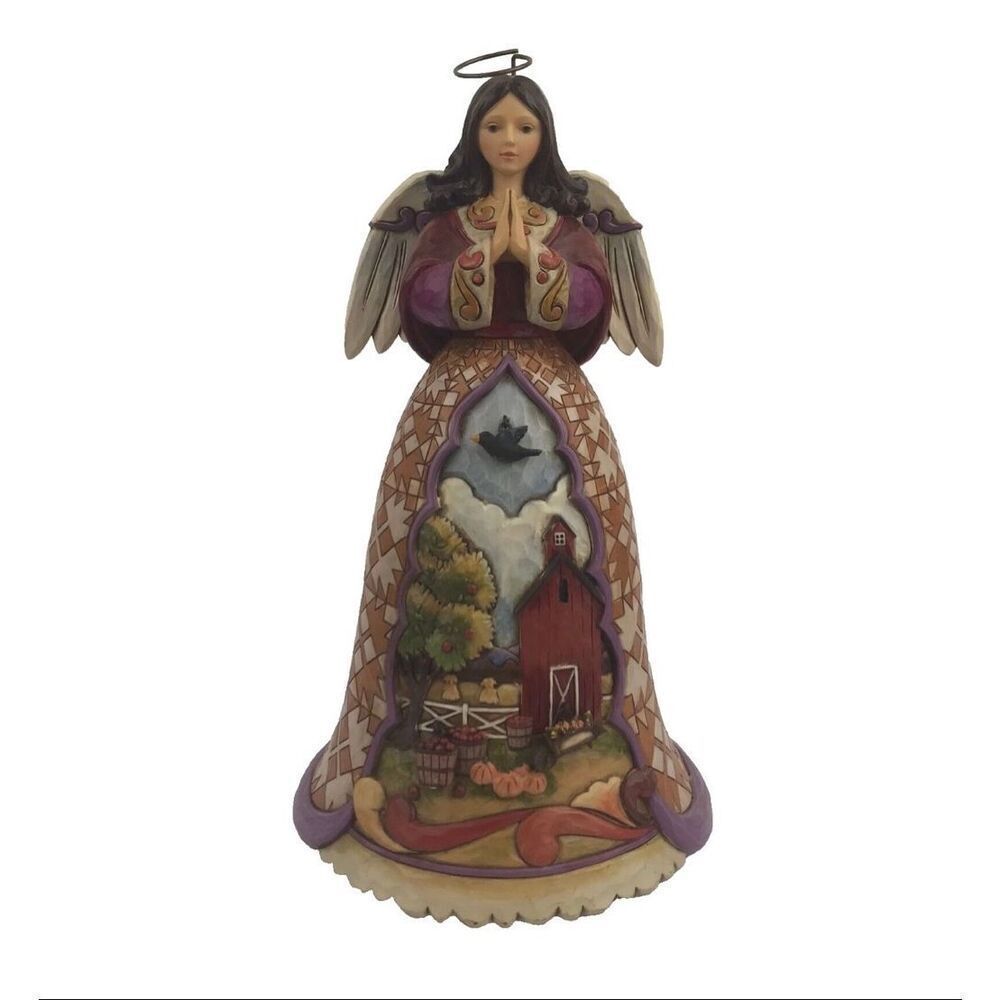 Jim Shore Ceramic Angel Autumn Breezes Cleanse The Spirit Rustic Farmhouse Decor